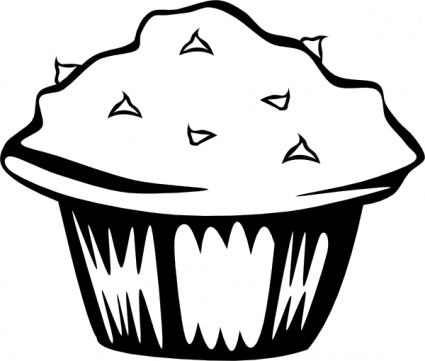 Double Chocolate Muffin (b And W) clip art - Download free Other ...