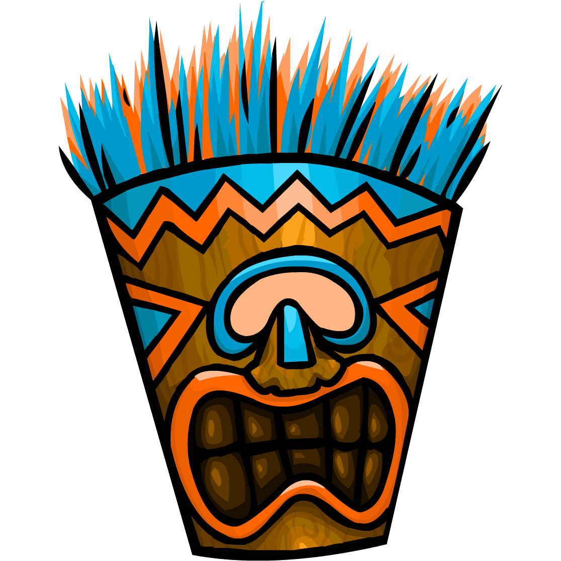 Blue Tiki Mask - Club Penguin Wiki - The free, editable ...