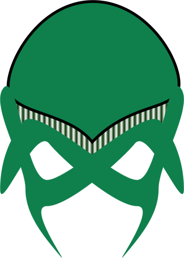 green alien mask - vector Clip Art