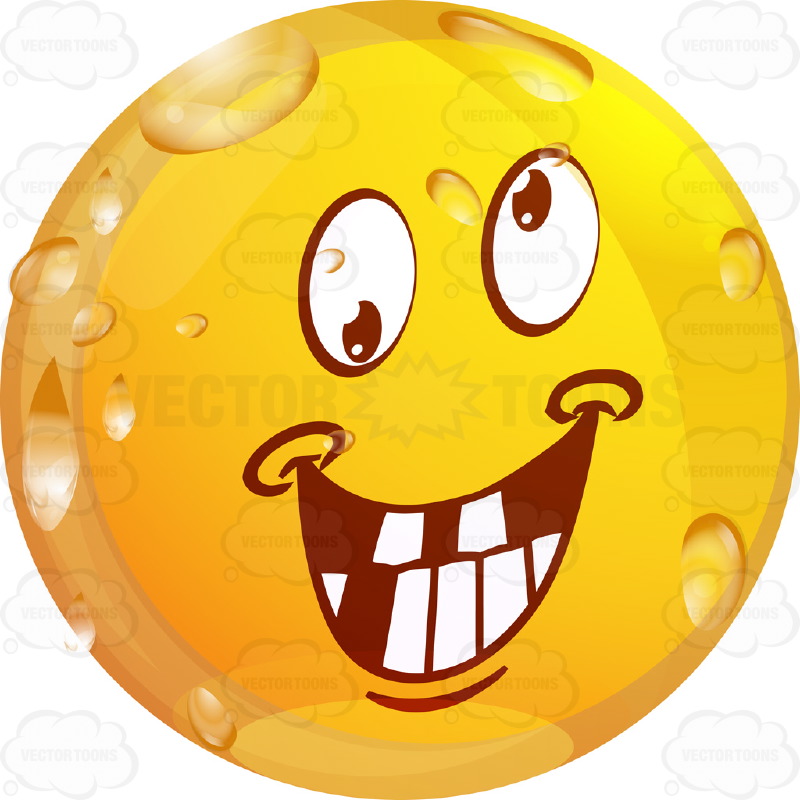Smiling Crazy Faced Wet Yellow Smiley Face Emoticon With Eyes ...