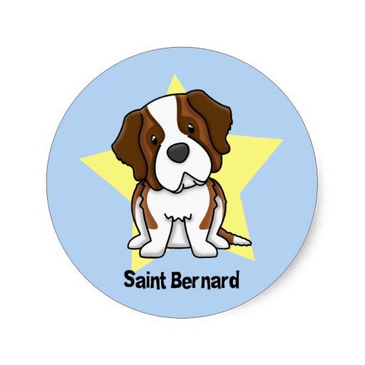 Cartoon St Bernard Stickers, Cartoon St Bernard Sticker Designs