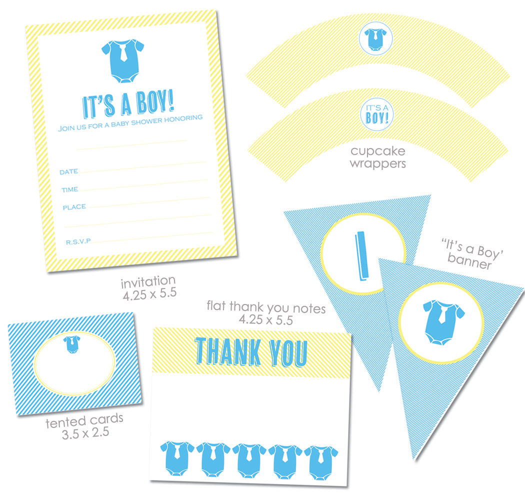 FREE "It's a Boy" Baby Shower Printables from Green Apple Paperie ...
