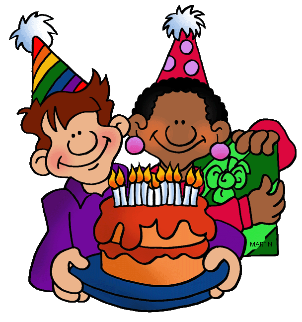 Free Birthday Clip Art by Phillip Martin, Boy and Girl with ...