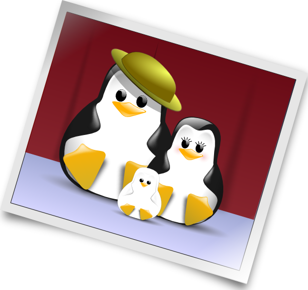 Happy Penguins Family Photo clip art - vector clip art online ...