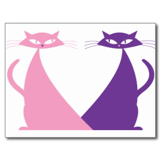 Purple Cartoon Cat Cards, Purple Cartoon Cat Card Templates ...
