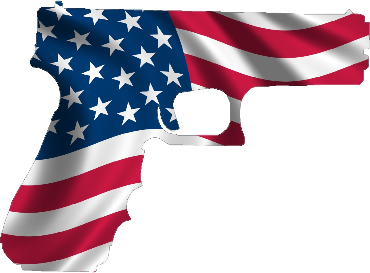 Corporate Logo Decals :: American Flag Hand Gun Decal / Sticker -