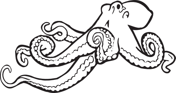 Coloring Book Octopus clip art Free Vector / 4Vector