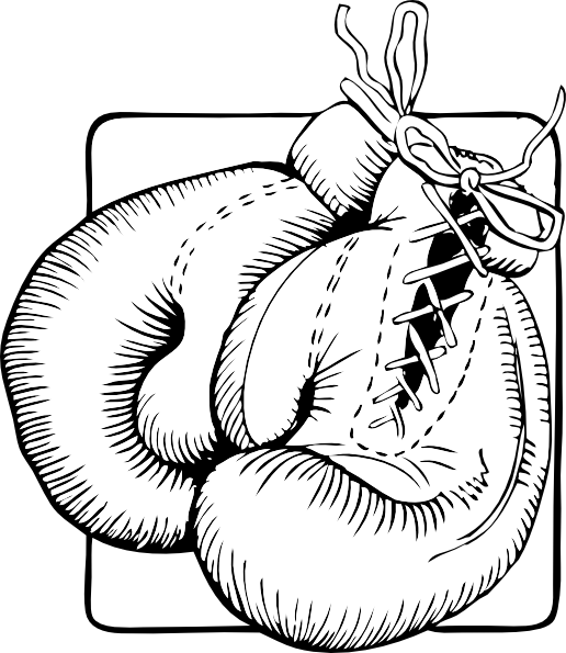 Boxing Gloves Outline clip art - vector clip art online, royalty ...
