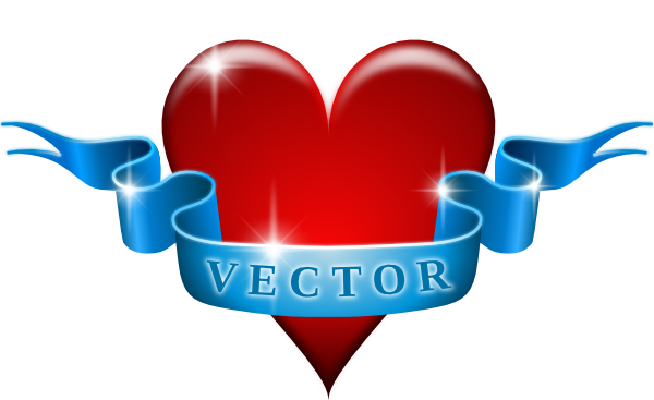 Heart And Ribbon clip art - vector clip art online, royalty free ...