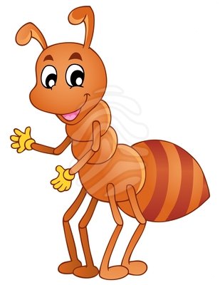 Cartoon smiling ant - clipart #