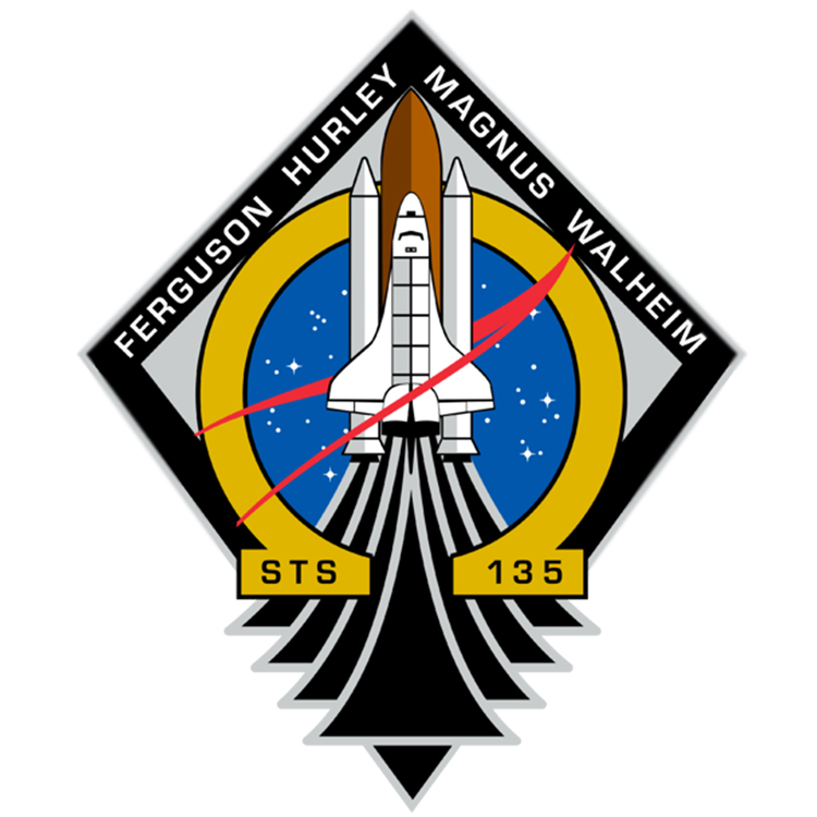 NASA Space Shuttle STS-135 Mission 4.5" Sticker - Full Color ...