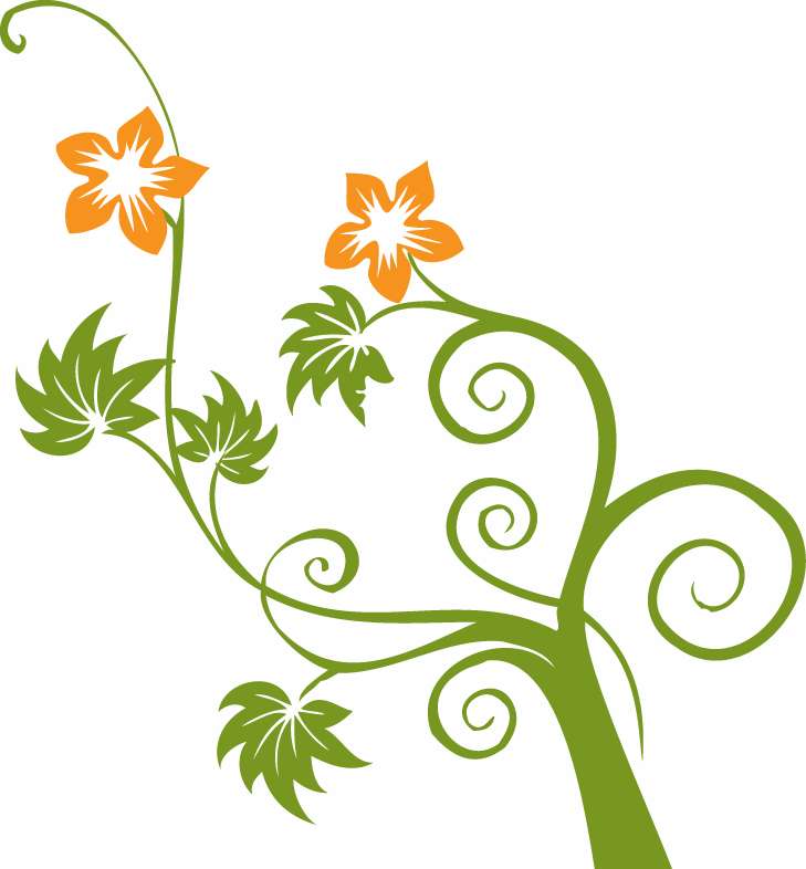 Flowers and Swirls Vector Graphic Free Vector / 4Vector