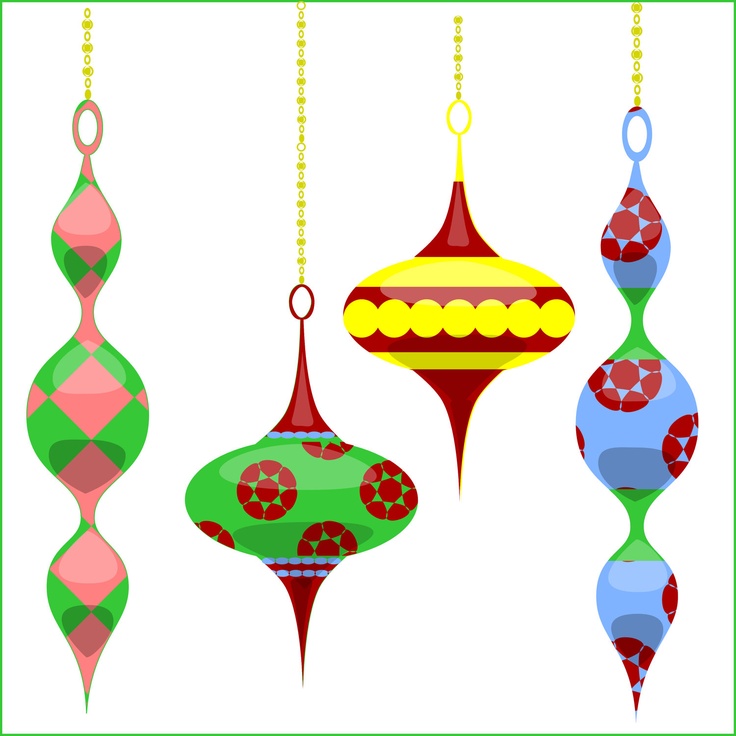 Christmas Clipart Christmas Tree Ornaments clip art, for holiday xmas…
