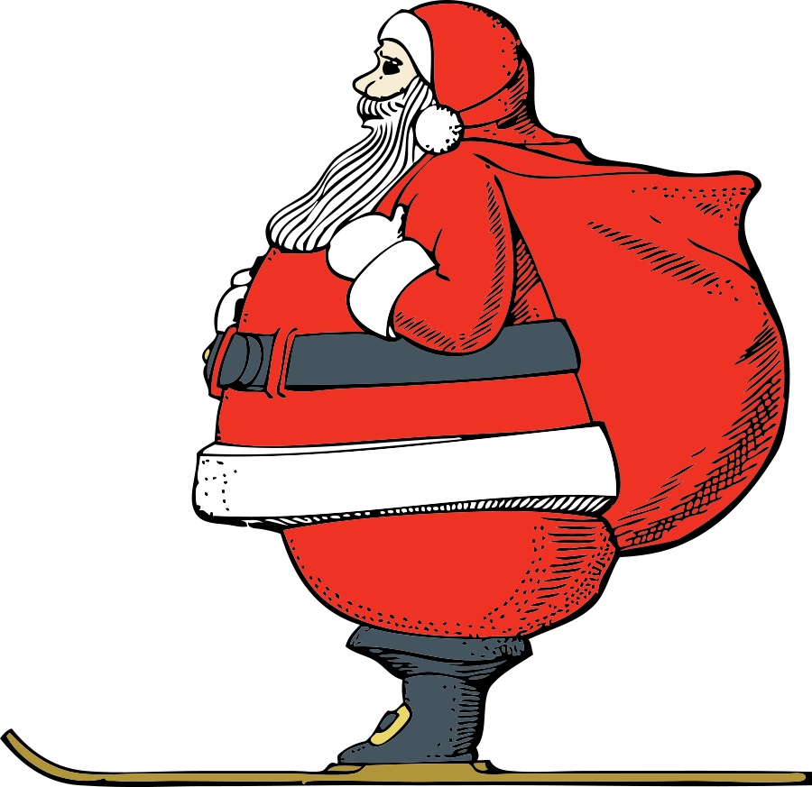 Skiing Santa Clipart, vector clip art online, royalty free design ...