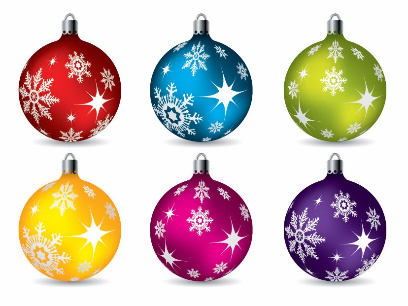 Colorful Christmas Ball Ornaments Vector | Free Vector Graphics ...