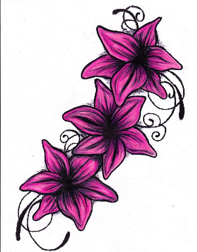 Single lily flower tattoo