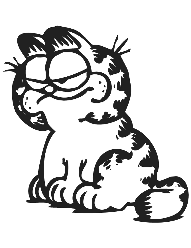 Sick Garfield Cartoon Coloring Page | HM Coloring Pages