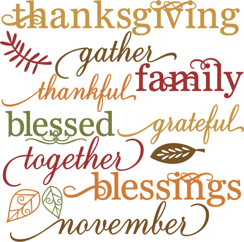 Thanksgiving Words Set SVG cut files for scrapbooking thanksgiving ...
