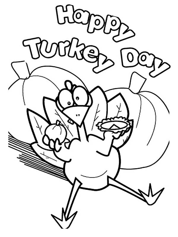 A Wacky Turkey on Thanksgiving Day Coloring Page - Free ...