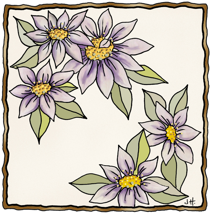 ArtbyJean - Purple Wood Roses: FLOWER PANELS FOR CARDS - Clip art ...