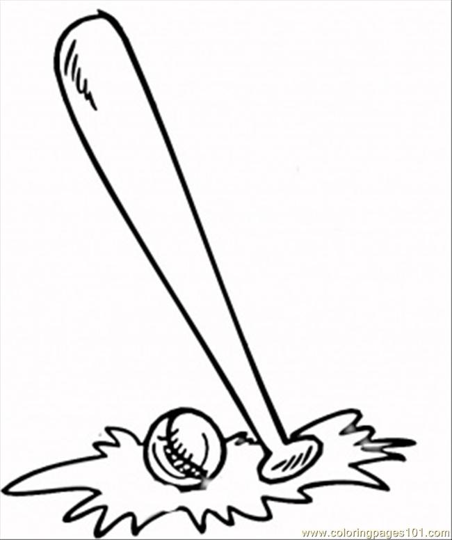 Coloring Pages Baseball Bat And Ball (Sports > Baseball) - free ...