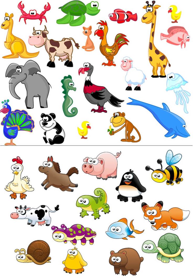 Beautiful cartoon animals vector | Cartoon Animals | Pinterest