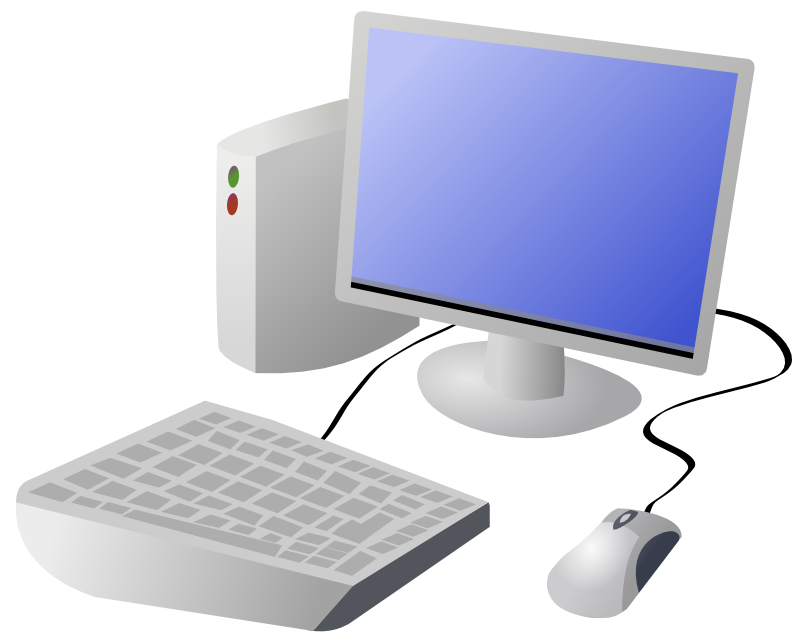 Clipart - Cartoon Computer and Desktop