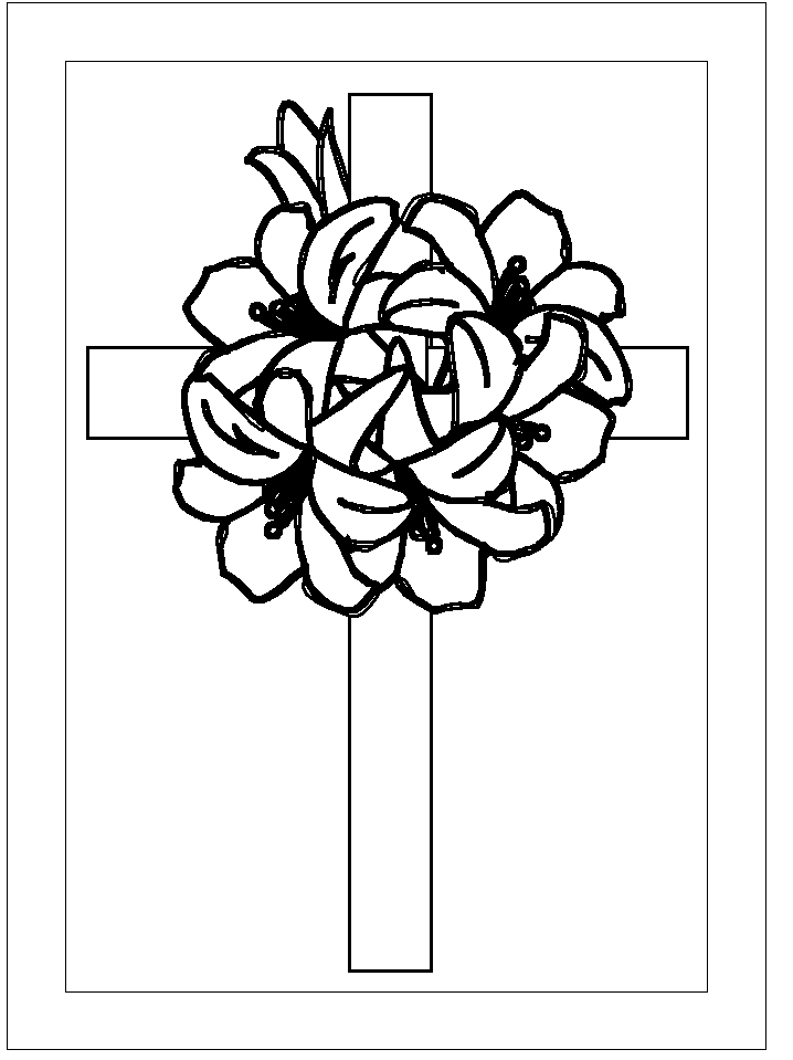 Picture Of A Cross To Color