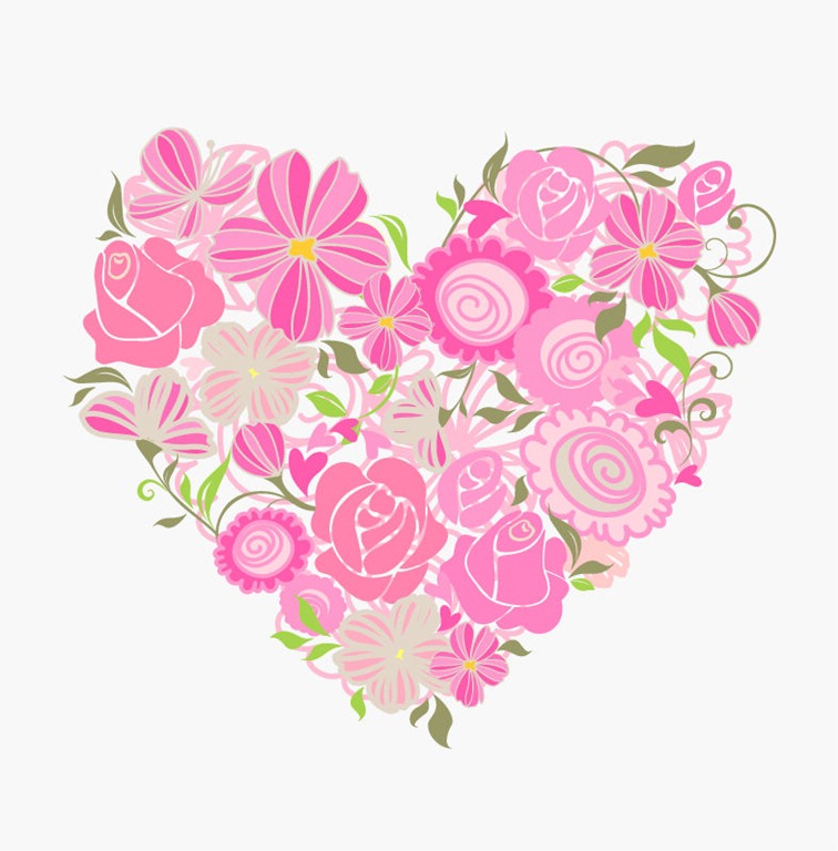 Pink Floral Heart Vector Graphic | Free Vector Graphics | All Free ...