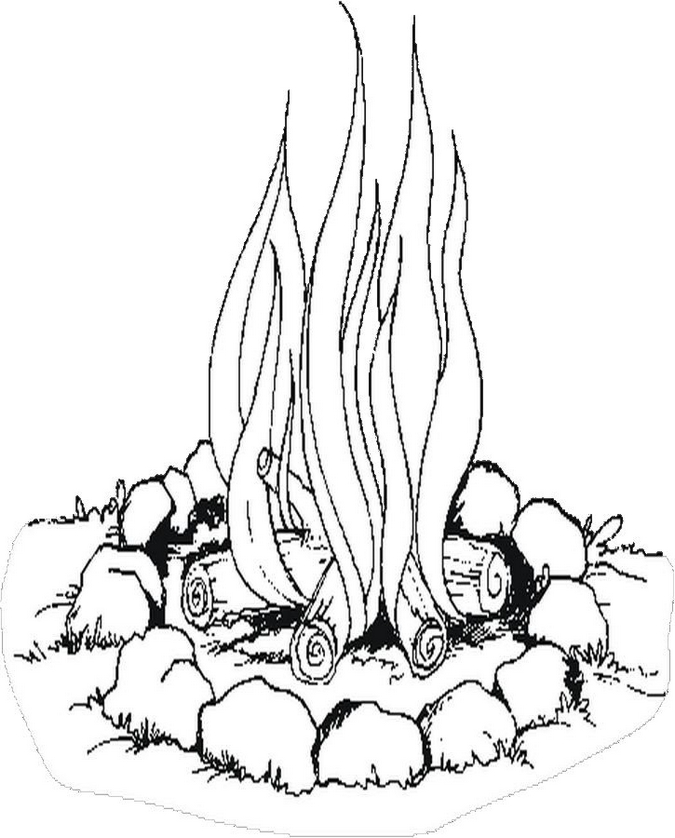 Campfire Coloring Page Images & Pictures - Becuo