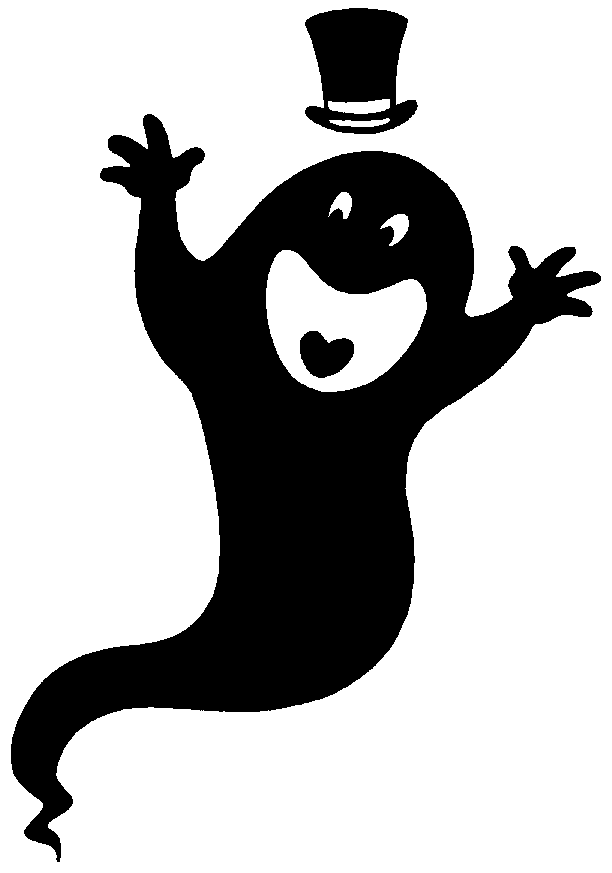 Free clip art Halloween ghost with top hat