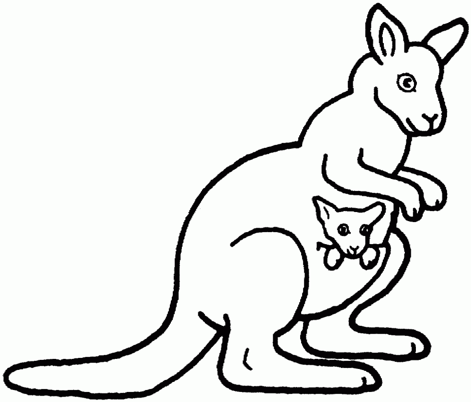 Animal Coloring Pages Kangaroo GINORMAsource Kids 232250 Kangaroo ...