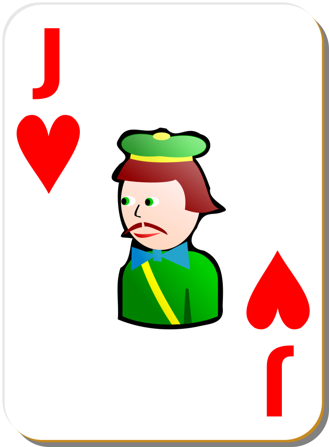 White Deck Jack of Hearts Clipart, vector clip art online, royalty ...