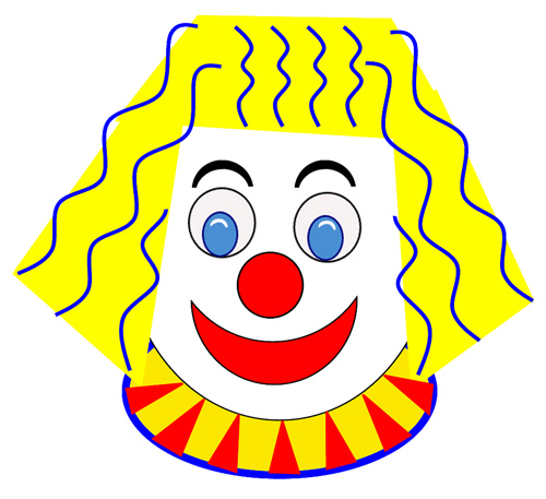 clown face yellow hair blue stripes lge 14cm | Flickr - Photo Sharing!