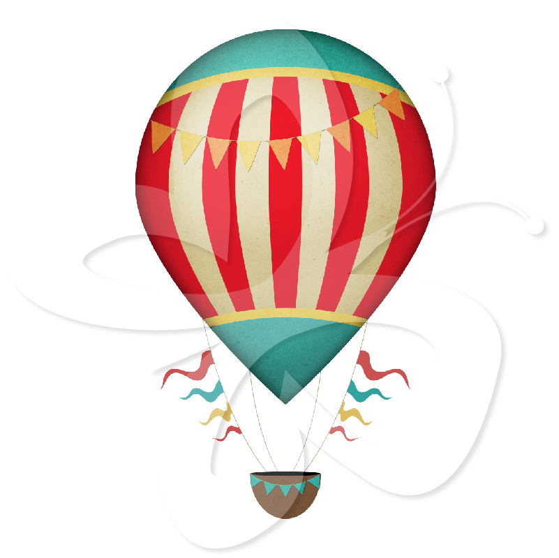 Vintage Hot Air Balloons - Creative Clipart Collection