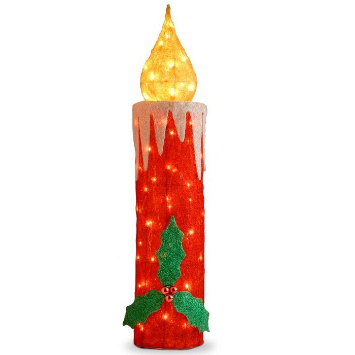 Pre-Lit Indoor-Outdoor Red Sisal Christmas Candle—Buy Now!