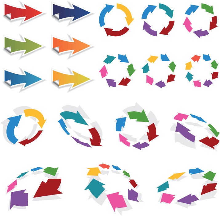 Colorful 3D Vector Arrows Set | Free Vector Graphics | All Free ...