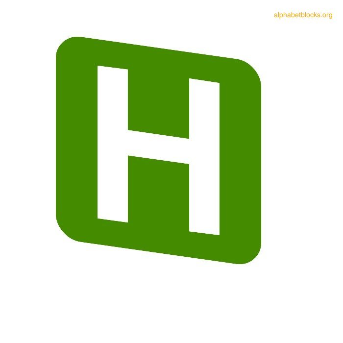Tiled Block Letter Alphabets in Green | Alphabet Blocks Org