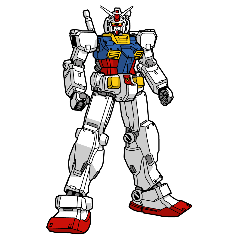 Cartoon-Gundam-Robot-Vector- ...