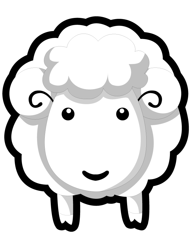 Cartoon Sheep For Kids Coloring Page | HM Coloring Pages