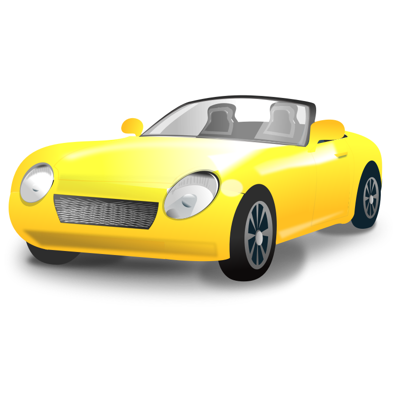 Clipart - Yellow Convertible sports car