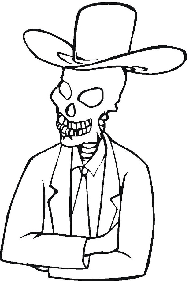 Child Skeleton Coloring Page For Kids