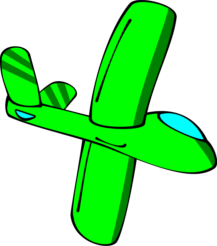 Free Cartoon Green Glider Clip Art