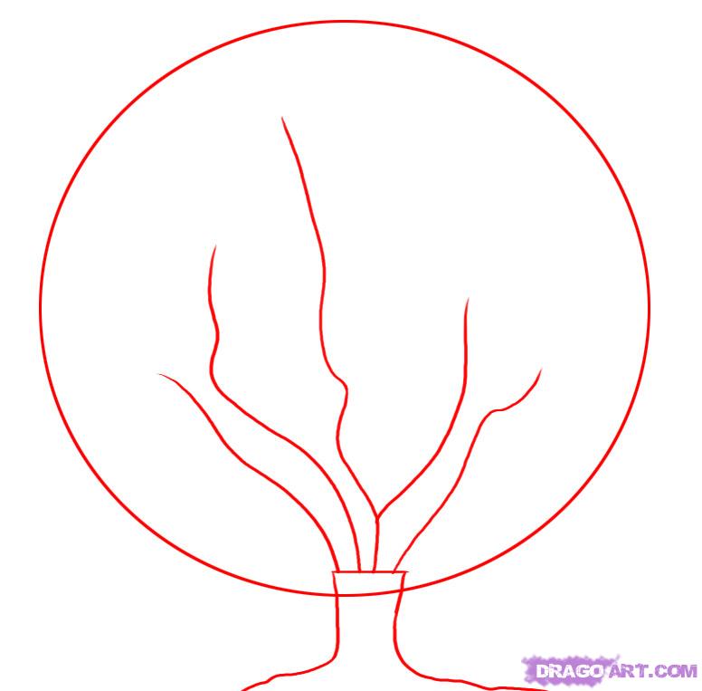 How to Draw a Cherry Tree, Step by Step, Trees, Pop Culture, FREE ...