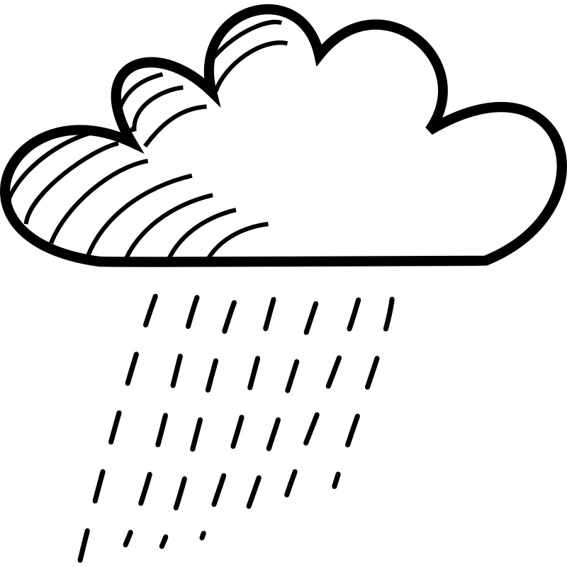 Clipart - Rainy Stick Figure Cloud