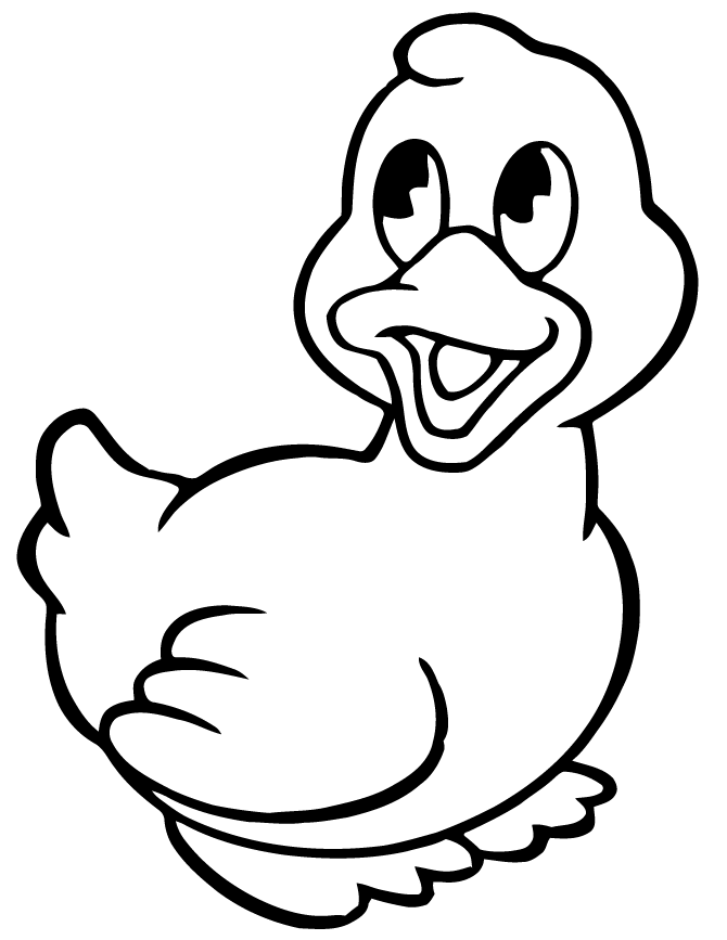 Cartoon Baby Duck Coloring Page | Free Printable Coloring Pages ...