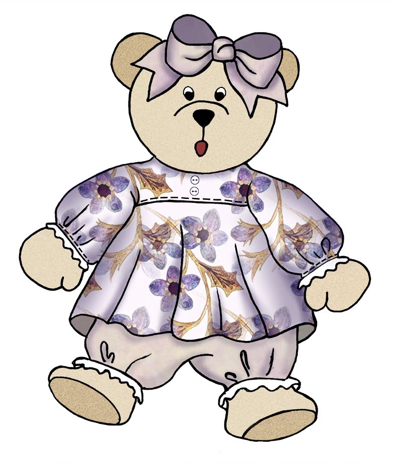 ArtbyJean - Paper Crafts: Little Girl Teddy Bears from set A2 ...