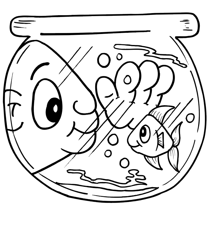 Fish Bowl Coloring Page Images & Pictures - Becuo