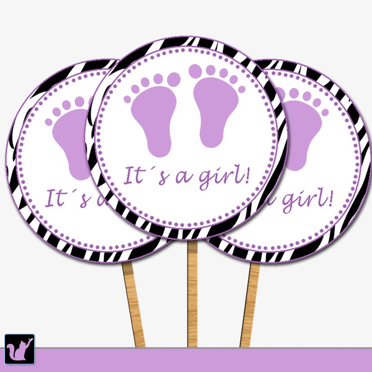 Printable Zebra Feet Cupcake Toppers - Birthday Party Baby Shower Gir…