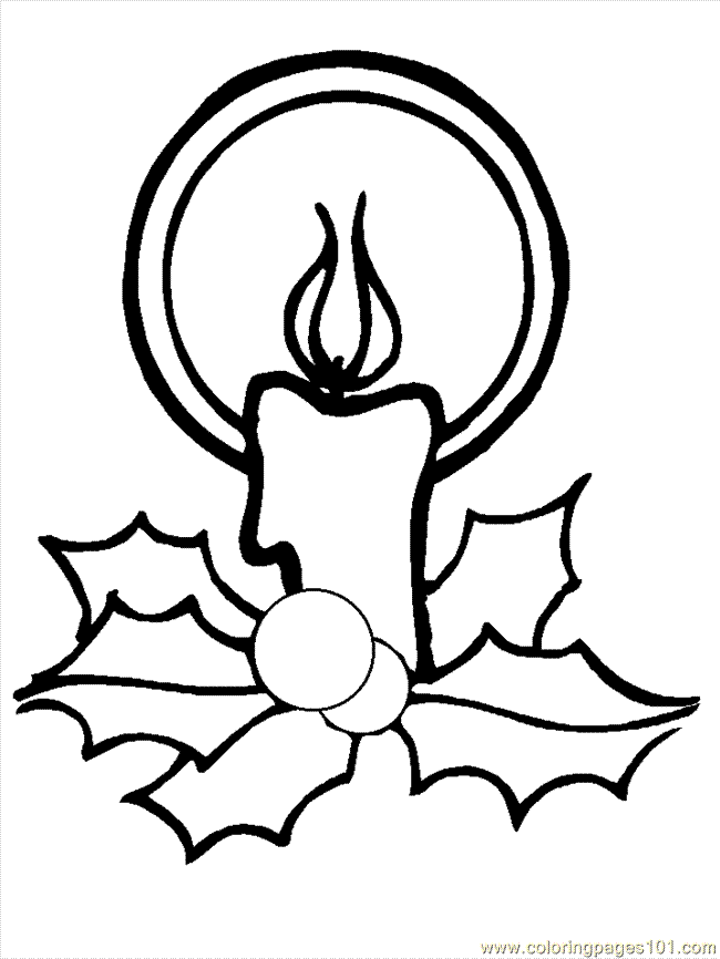 christmas candles cartoons printable coloring | thingkid.